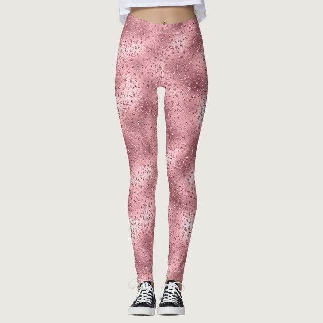 Leggings Pink Glitzy Cheetah Print (Devant)