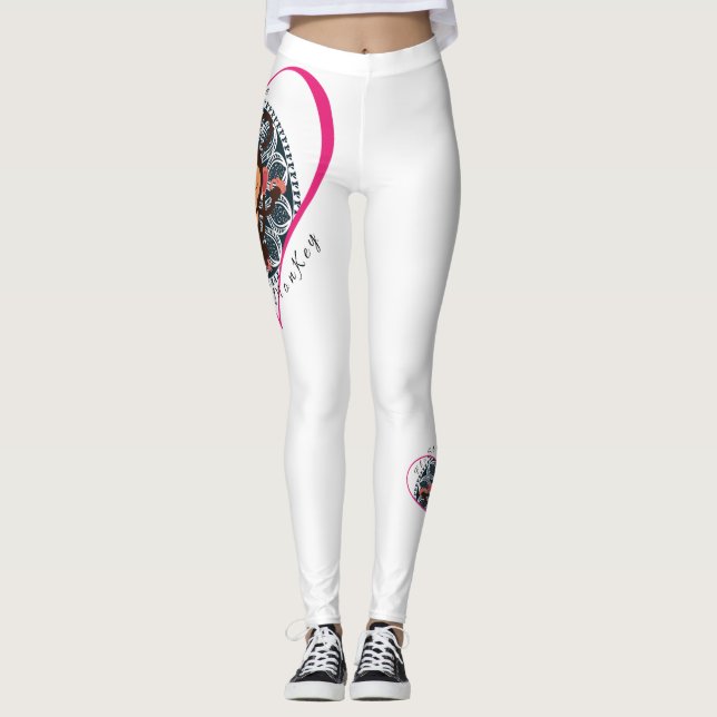 Leggings Pink Heart FloState méditant Legings de singe (Devant)