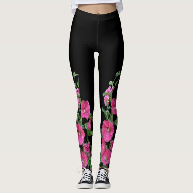 Leggings Pink Hollyhocks (Devant)