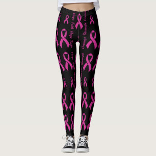 Leggings Pink Hope Faith Force Courage...Cancer du sein