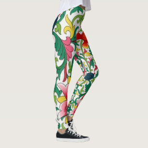 Leggings Pink Lotus Garden Botanique Chinoiserie