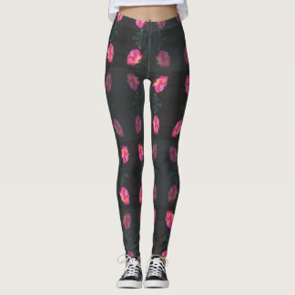 Leggings Pink Rose Pattern