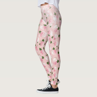 Leggings Pink Sparkle Vintage Garden Blossoms