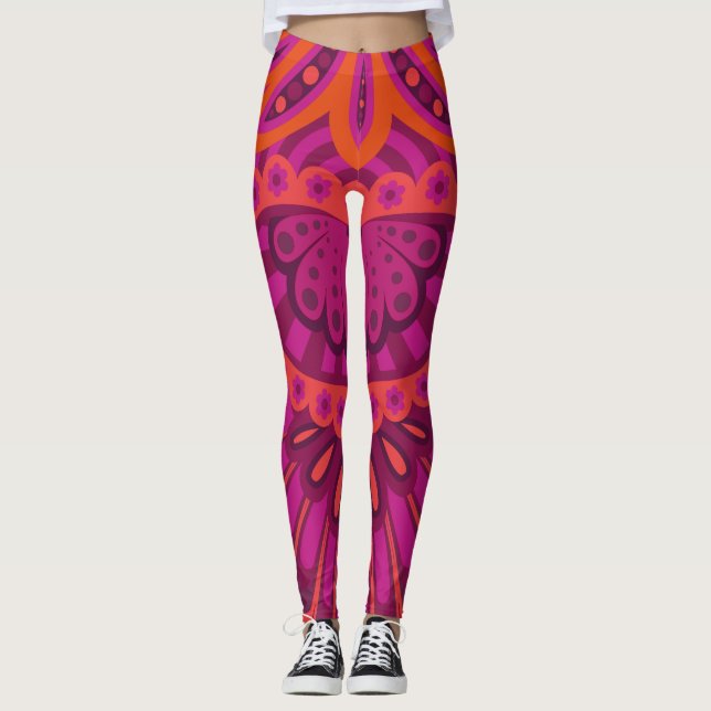 Leggings Pinkoinko - Paisley à plumes (Devant)