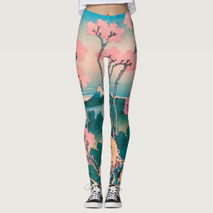 Leggings Pique-nique de printemps sous les fleurs des ceris