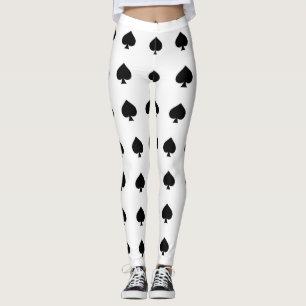 Leggings pique noir sur blanc