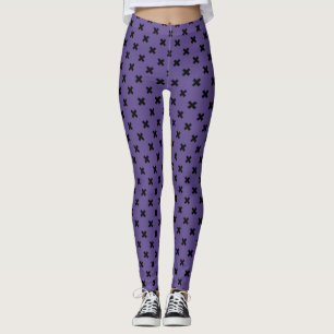 Leggings Piqûres de croix noires sur ultra-violet