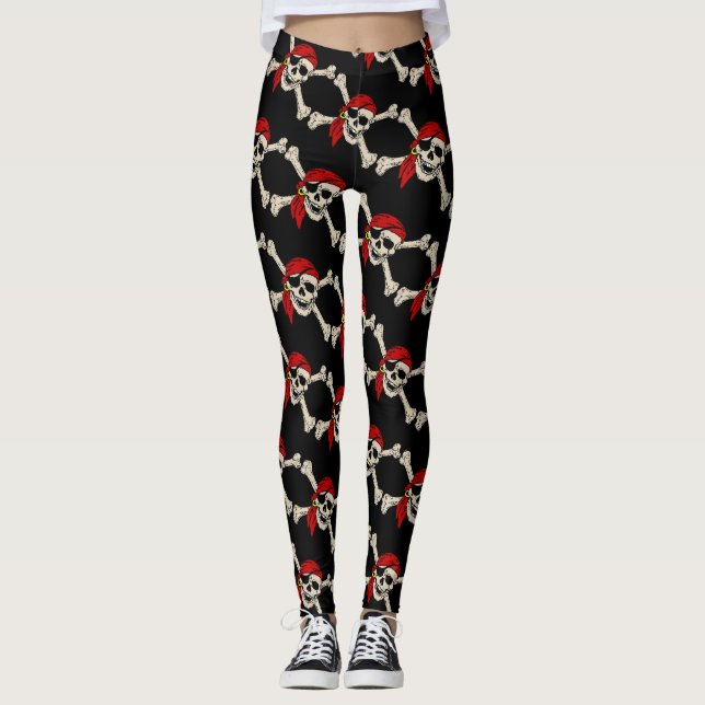 Leggings Pirate, Jolly roger, style, (Devant)