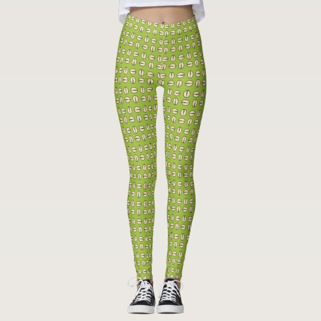 Leggings Pistachio Nut Motif sans couture (Devant)