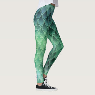 Leggings Pistes de dragon à dégradé vert