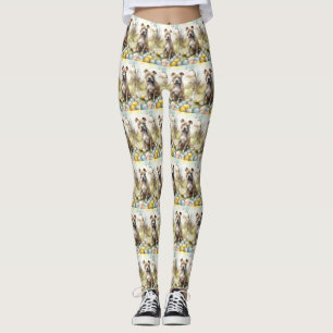Leggings Pitbull Chien avec des oeufs de Pâques vacances