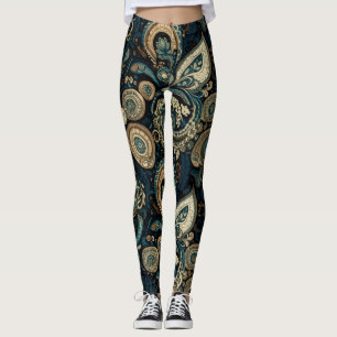 Leggings Pivoine Paisley Heritage Bleu de Minuit Aria Grace