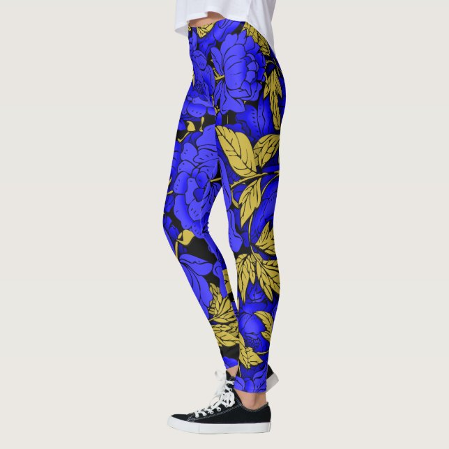 Leggings Pivoines Bleues (Gauche)