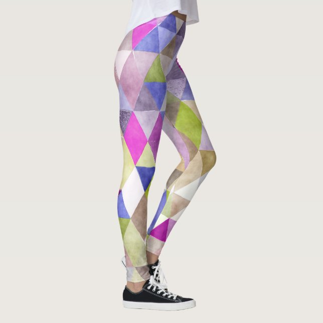 Leggings PixDezines Aquarelle Boho Géométrique/Triangles (Droite)
