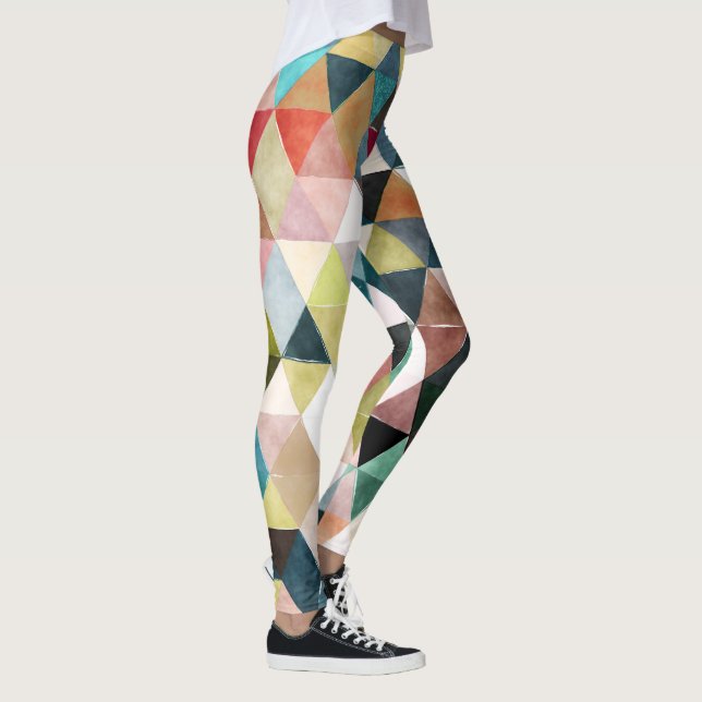 Leggings PixDezines Aquarelle Boho Géométrique/Triangles (Droite)
