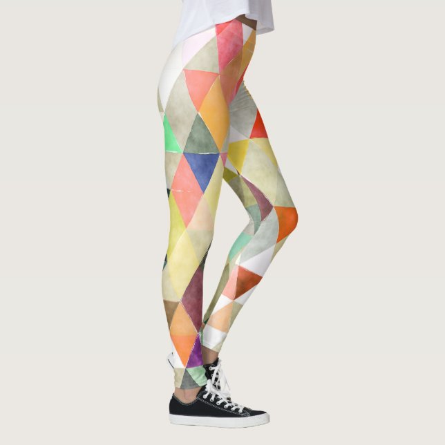 Leggings PixDezines Aquarelle Boho Géométrique/Triangles (Droite)