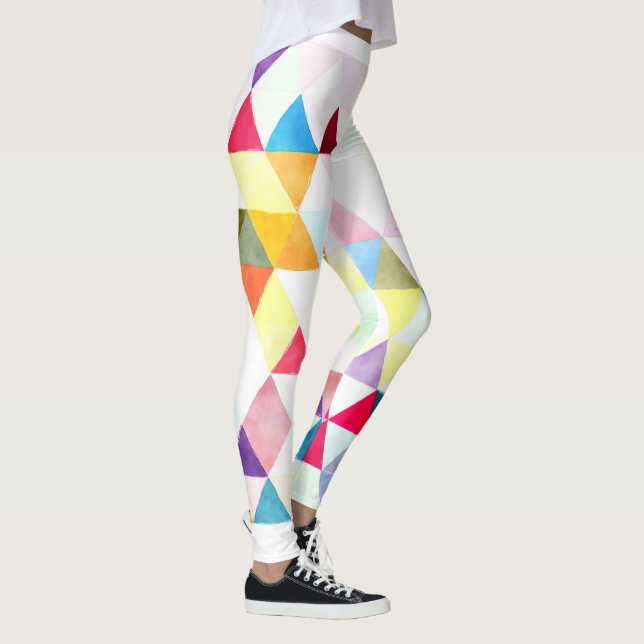 Leggings PixDezines Boho Aquarelle Géométrique/Triangles (Droite)