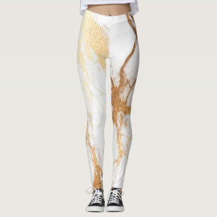 Leggings PixDezines dalles de marbre / Veines d'or Faux