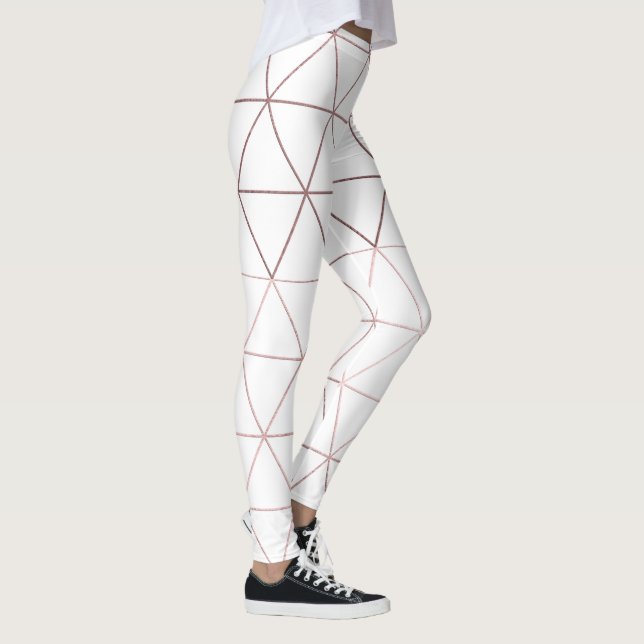 Leggings PixDezines Faux Rose Gold Géométrique/Triangles (Droite)