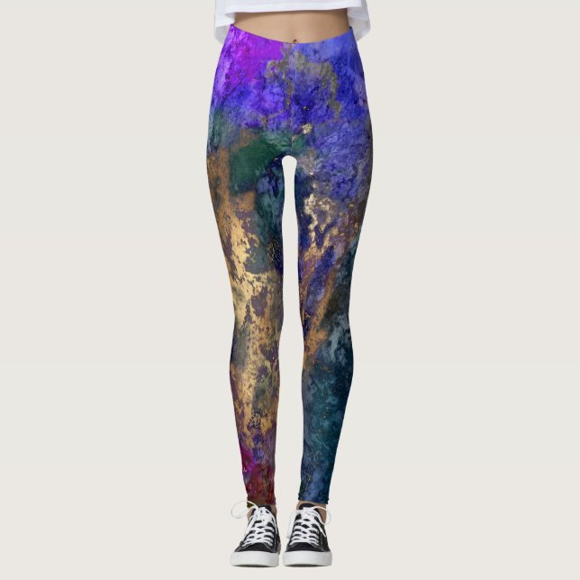 Leggings PixDezines Galaxie Abstraite / Énergie cosmique (Devant)