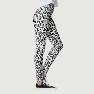 Leggings PixDezines Imprimé Léopard/Ton Argenté