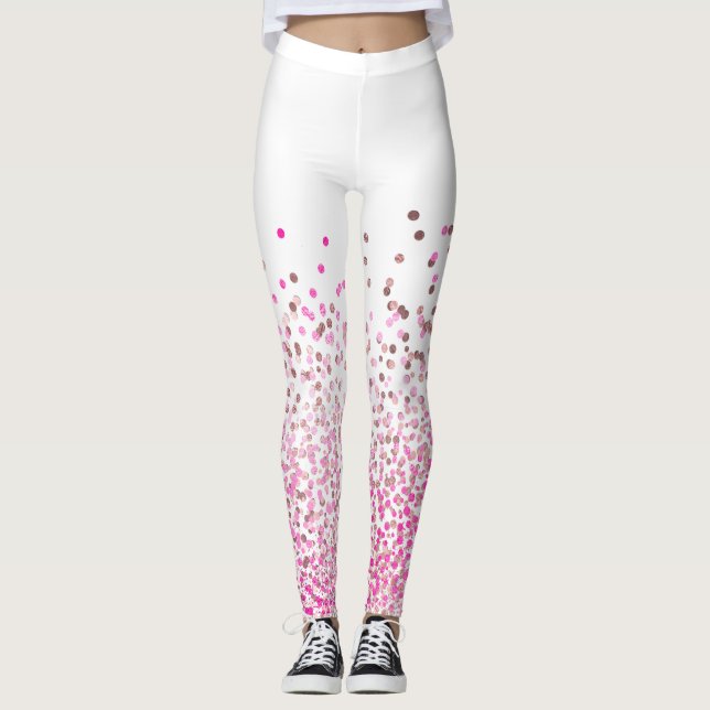 Leggings PixDezines Rose Gold/Rose/Confetti (Devant)