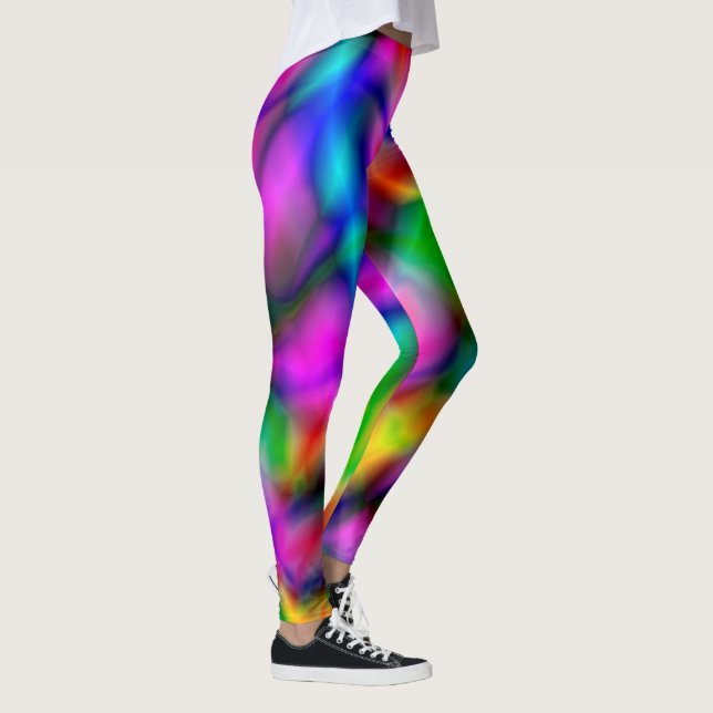 Leggings PixDezines Techno Dance/Lumières Neon (Droite)