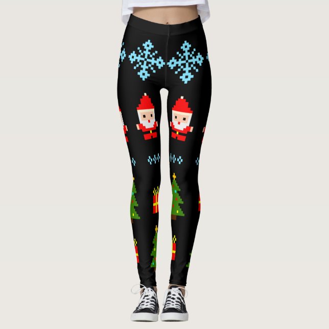 Leggings Pixel Art Noël 2 (Devant)
