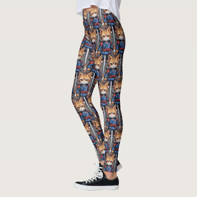 Leggings Pixel de chats Samurai (Gauche)
