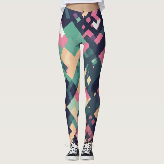 Leggings pixel géométrique (Devant)