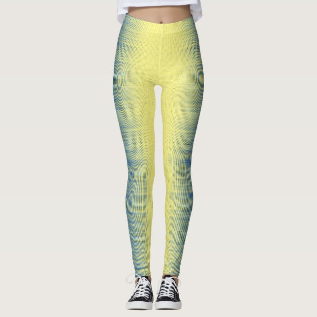 Leggings Pixel motif 01.B.bw.Yellow BG (Devant)