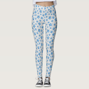 Leggings Plage d'été de poisson étoilé bleu Côte marine