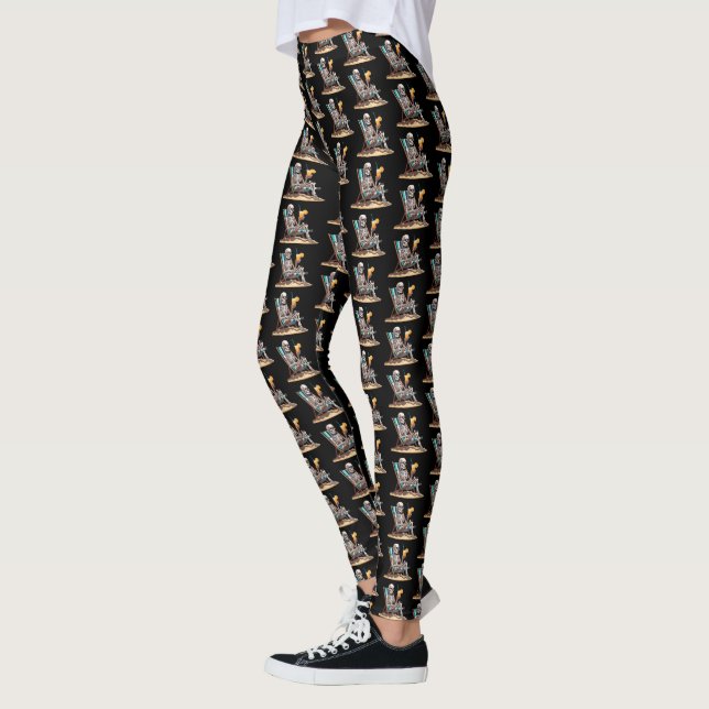 Leggings Plage Lounge Squelette Halloween (Gauche)