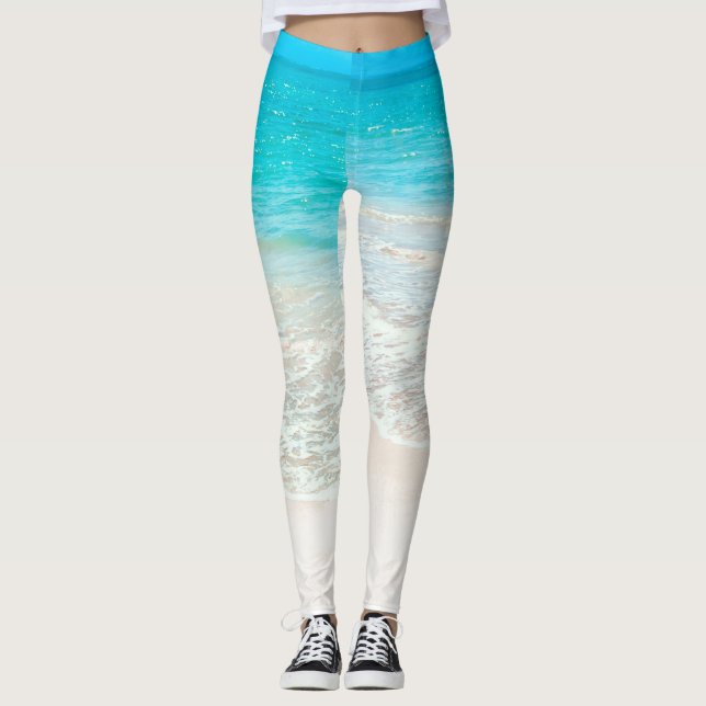 Leggings Plage PixDezines/Sable Blanc (Devant)