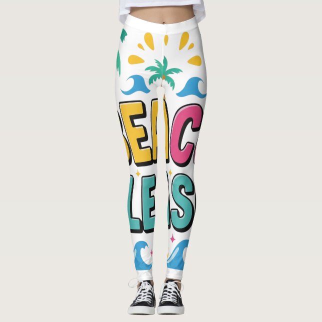 Leggings Plage S'il Vous Plaît Vibes D'été (Devant)