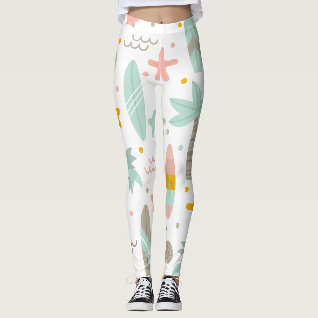 Leggings Plage Vibes d'été (Devant)