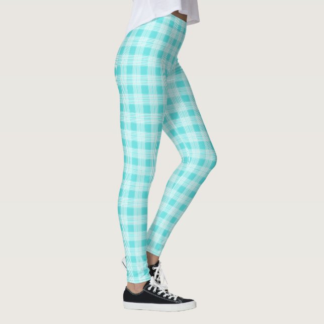 Leggings Plaid Aqua (Droite)