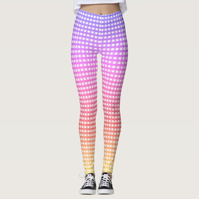 Leggings Plaid arc-en-ciel (Devant)