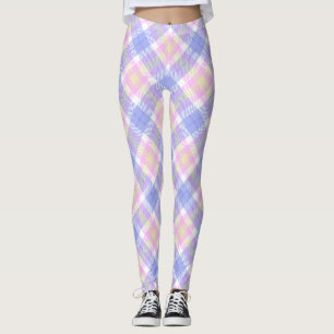 Leggings Plaid bleu rose jaune