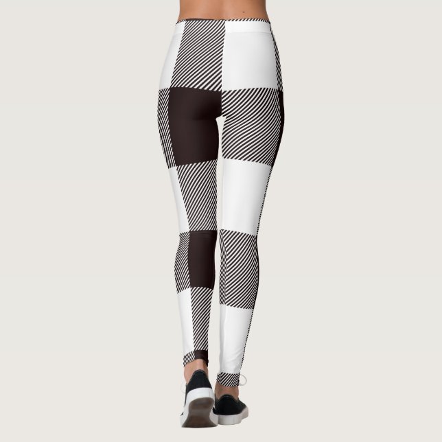 Leggings  Plaid Brun & Blanc Élégant  (Dos)