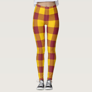 Leggings Plaid de Buffalo - rouge et or