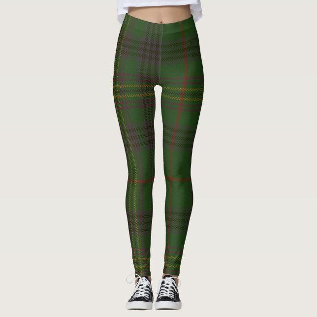 Leggings Plaid de clan de tartan de Kennedy (Devant)