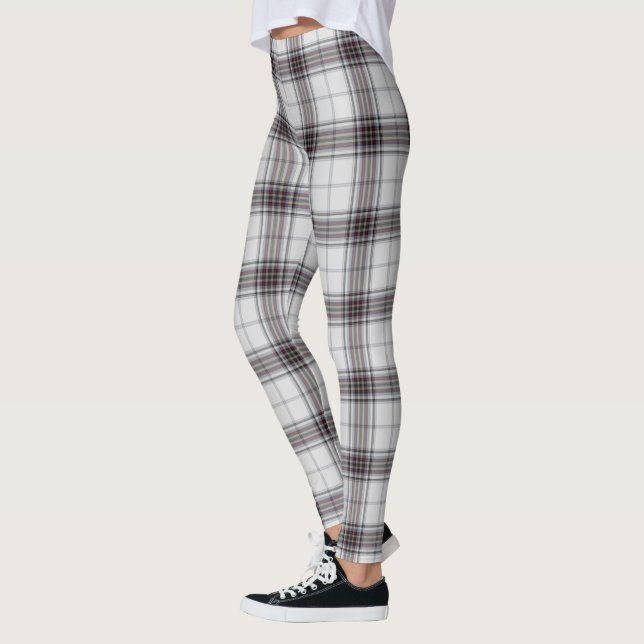 Leggings Plaid de tartan rouge noir blanc (Gauche)