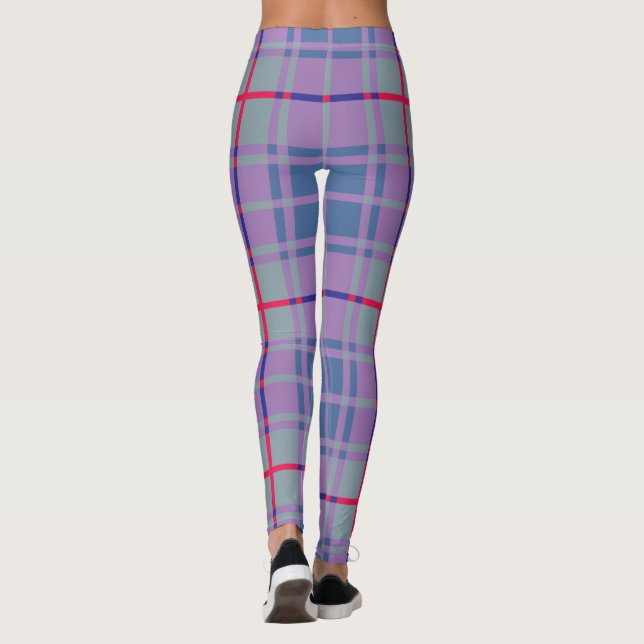 Leggings Plaid écossais pourpre (Dos)