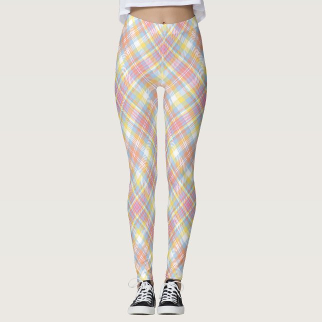Leggings Plaid en pastel de rayure (Devant)