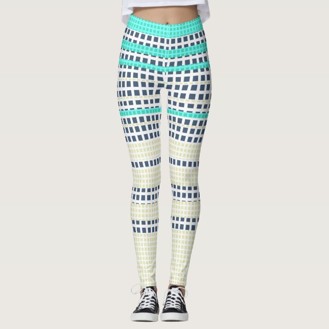 Leggings Plaid gris turquoise (Devant)