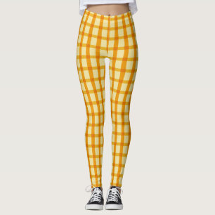 Leggings Plaid jaune et orange
