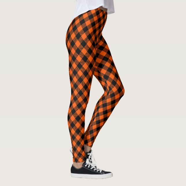 Leggings Plaid Orange Black Halloween (Droite)