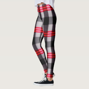 Leggings Plaid Populaire Abstrait Rouge Noir Plaid Collecti
