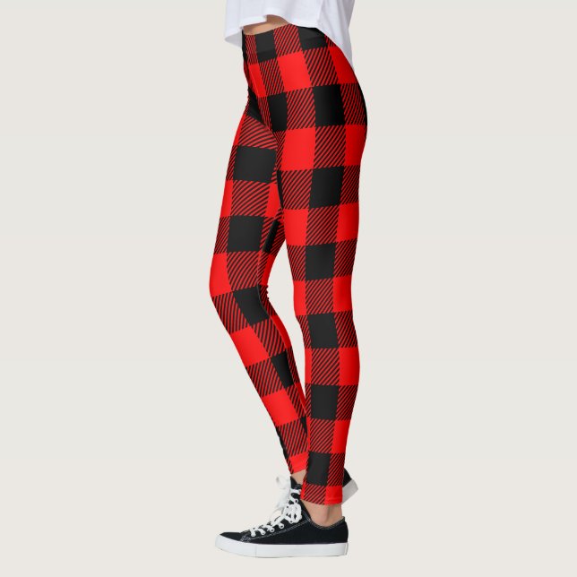 Leggings Plaid rustique de Buffalo de bûcheron élégant (Gauche)
